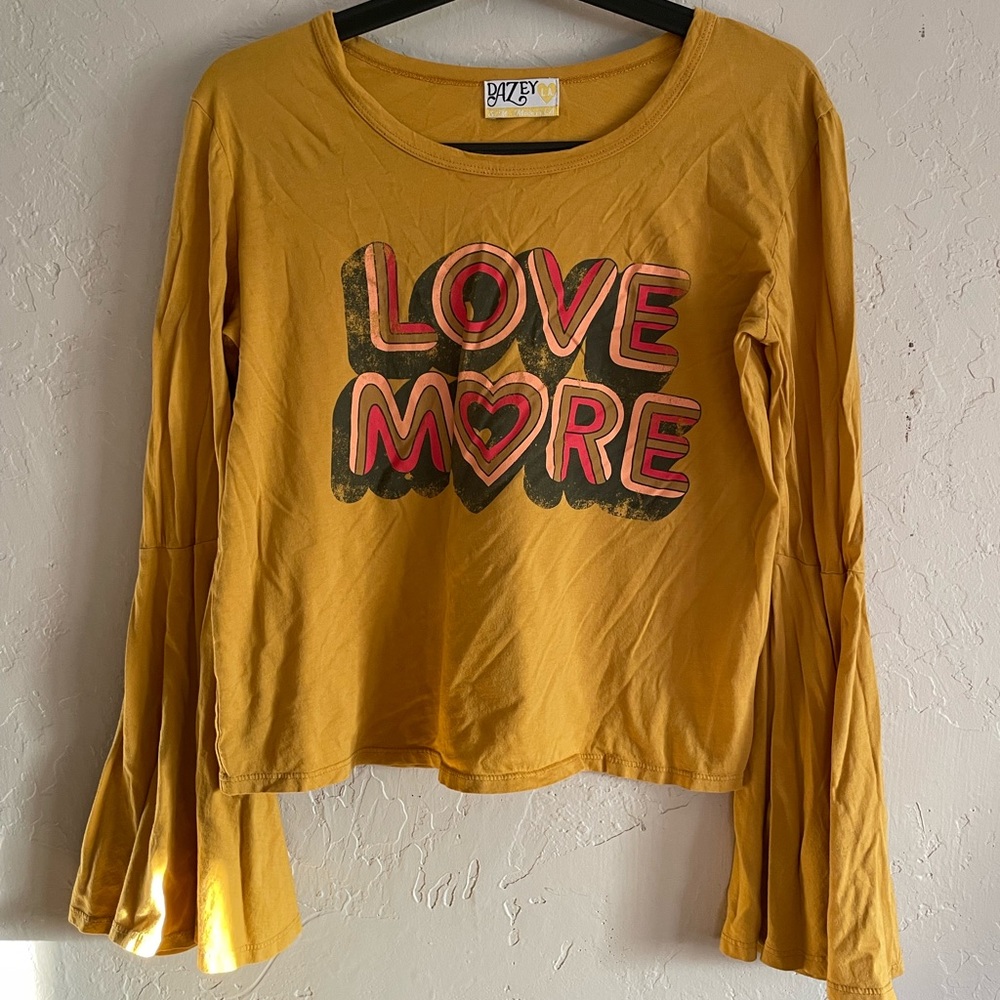 Dazey LA Love More bell sleeve crop top size S-M